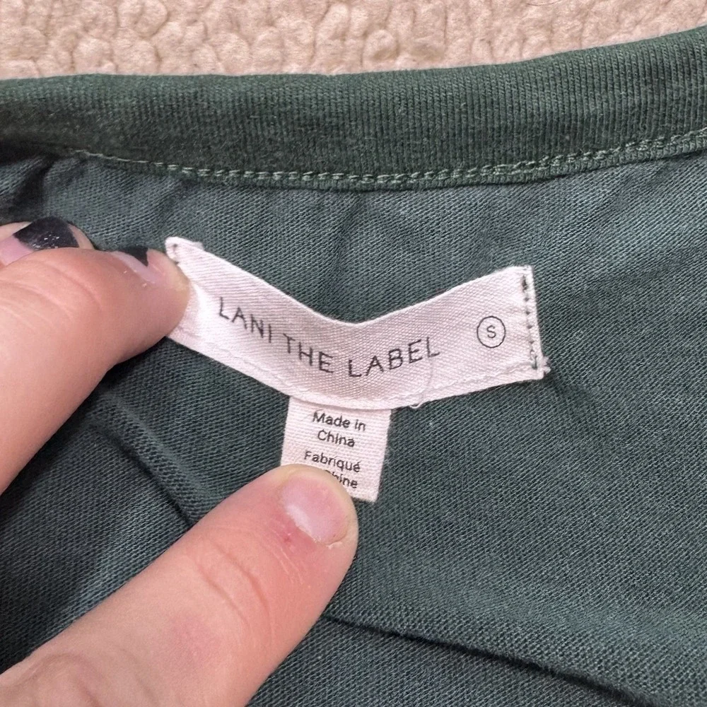Lani The Label Jumpsuit Womens Small Green Cheetah Print‎ Long Sleeve Waist Tie